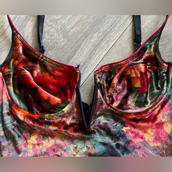 Vintage Victorias Secret 80s/90s Gold Label Teddy Sheer Velvet Bodysuit Size 34 - Picture 3 of 12